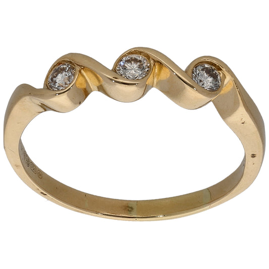18ct Gold 0.25ct Diamond Half Eternity Ring Size Q