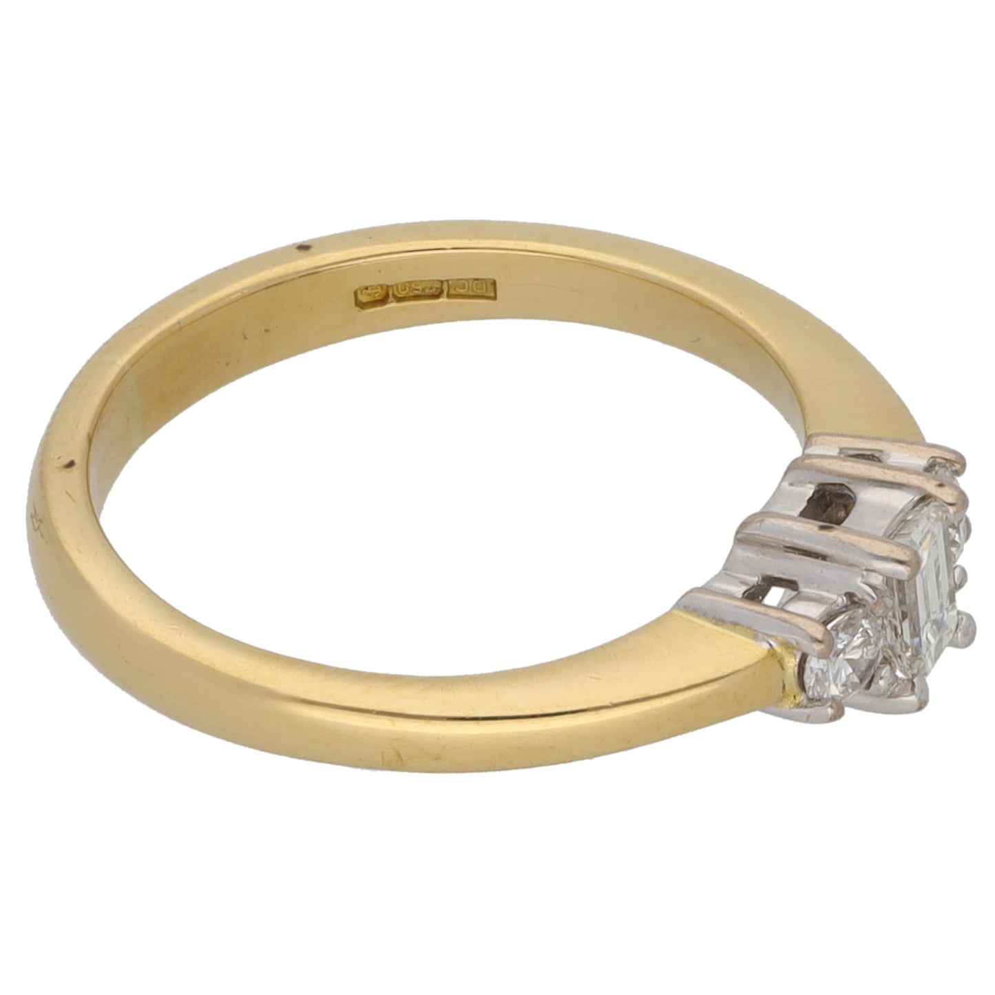 18ct Gold 0.28ct Diamond Trilogy Ring Size K