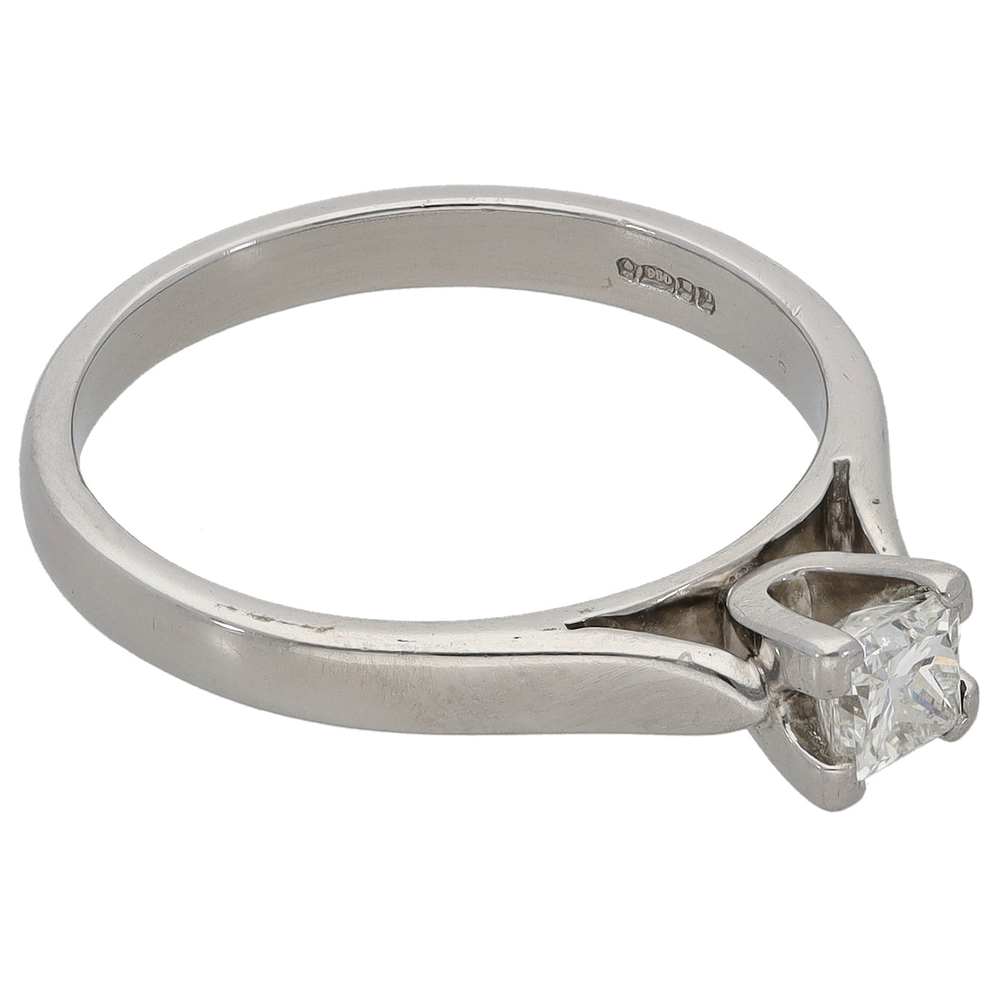 Platinum 0.20ct Diamond Solitaire Ring Size M