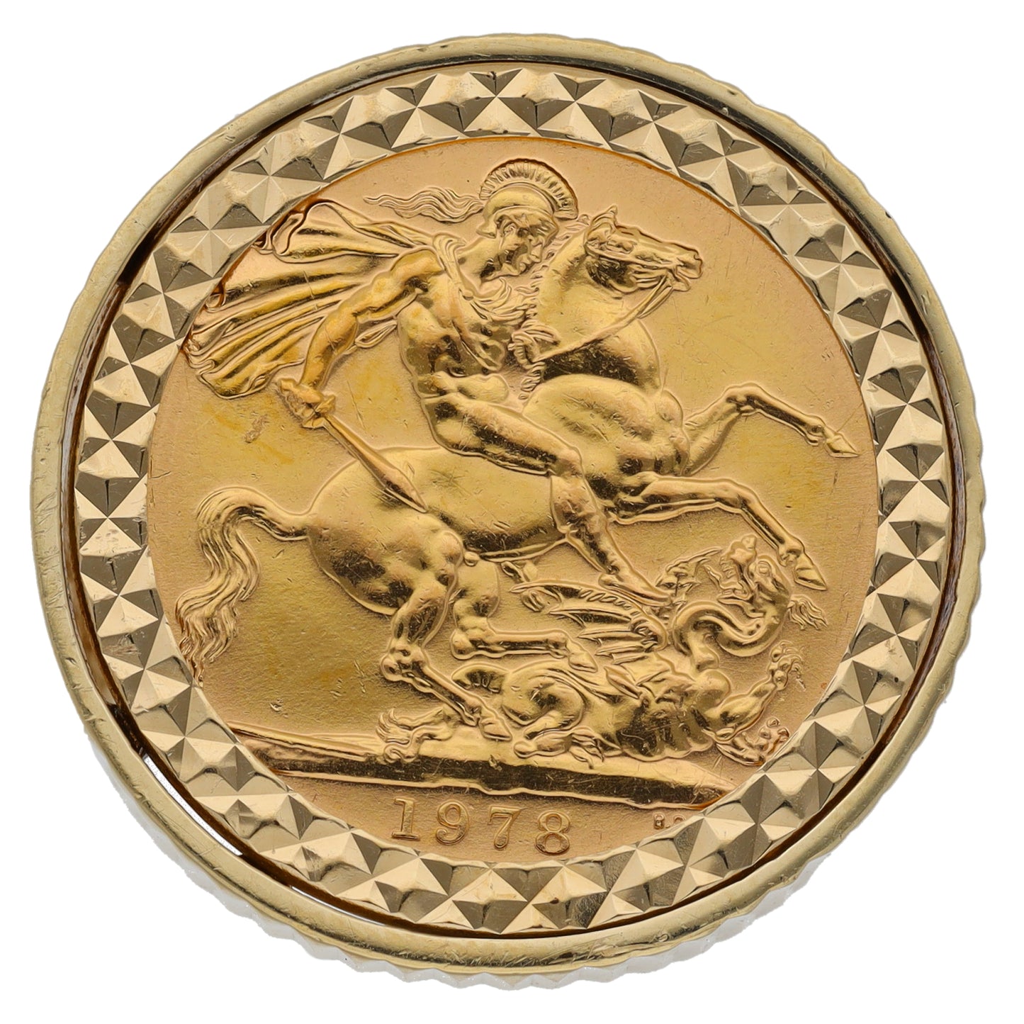9ct Gold Coin Ring Size P