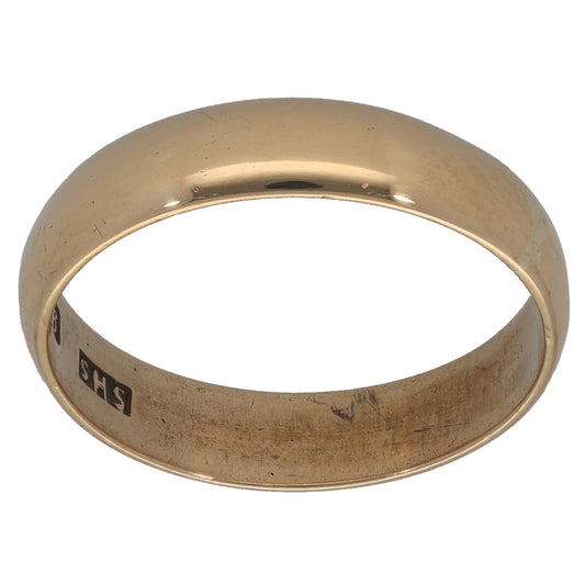 9ct Gold Plain Wedding Ring Size P