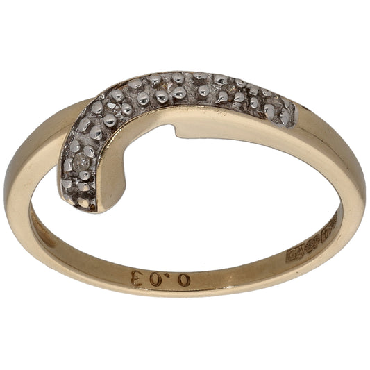 9ct Gold 0.03ct Diamond Dress/Cocktail Ring Size L