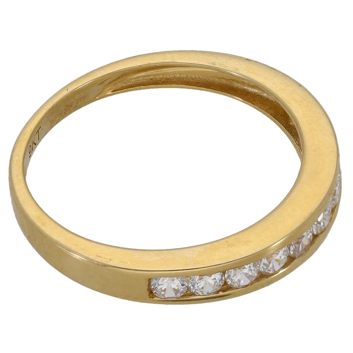 9ct Gold Cubic Zirconia Half Eternity Ring Size O
