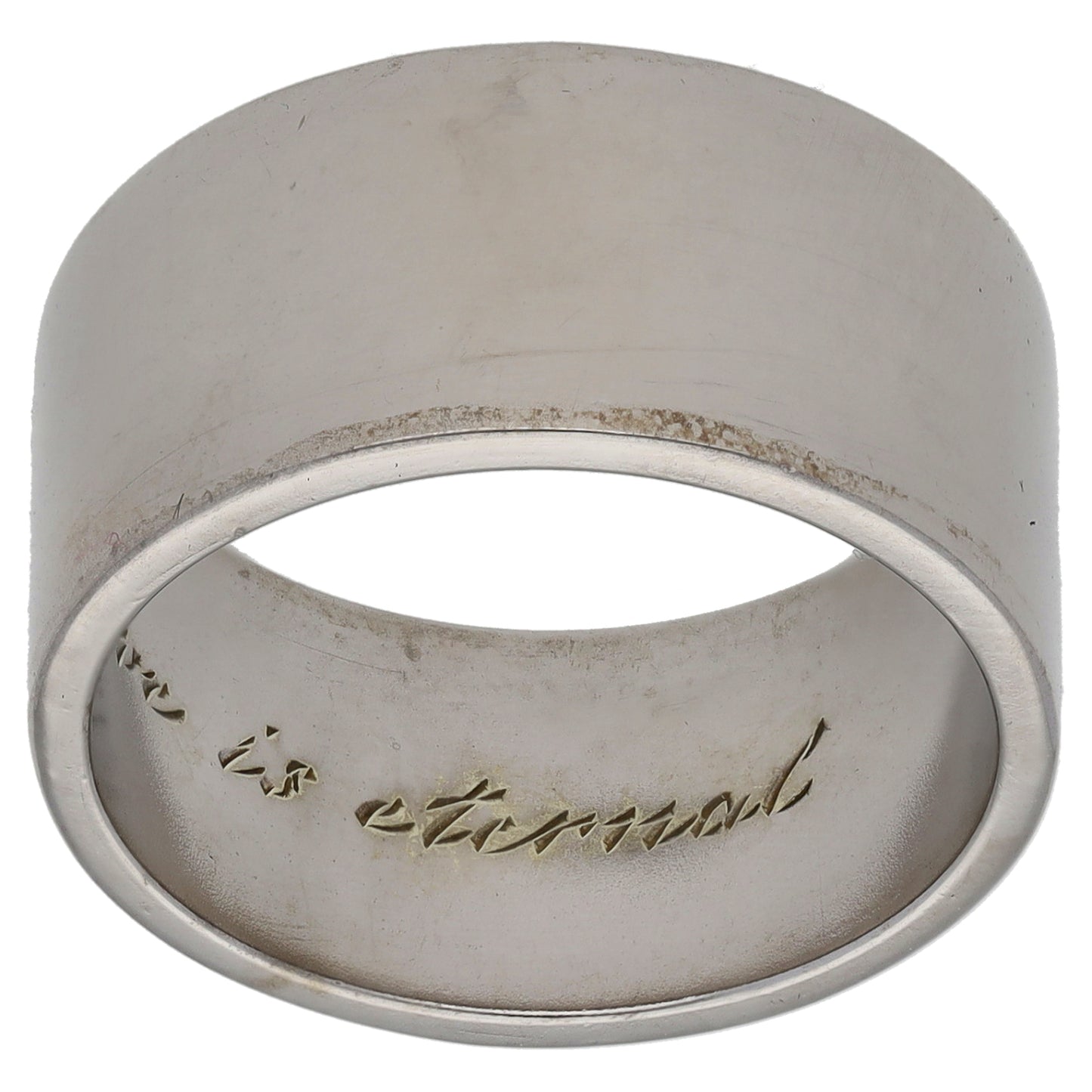 9ct White Gold Plain Wedding Ring Size P