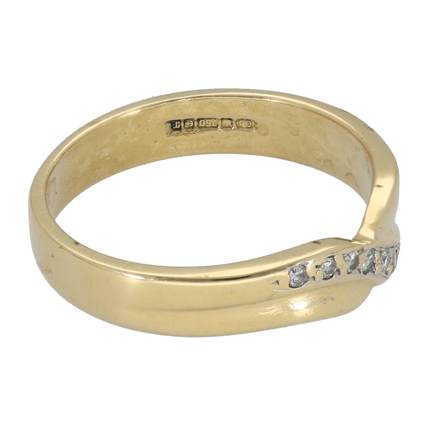 18ct Gold 0.06ct Diamond Half Eternity Ring Size M