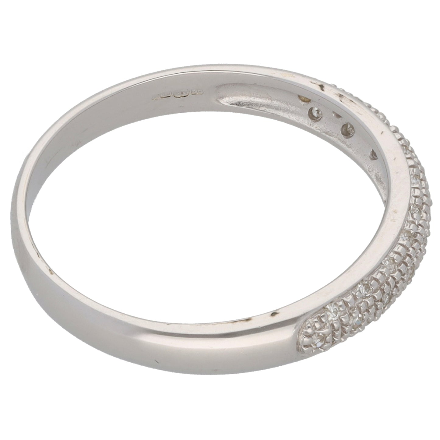 9ct White Gold 0.15ct Diamond Half Eternity Ring Size S