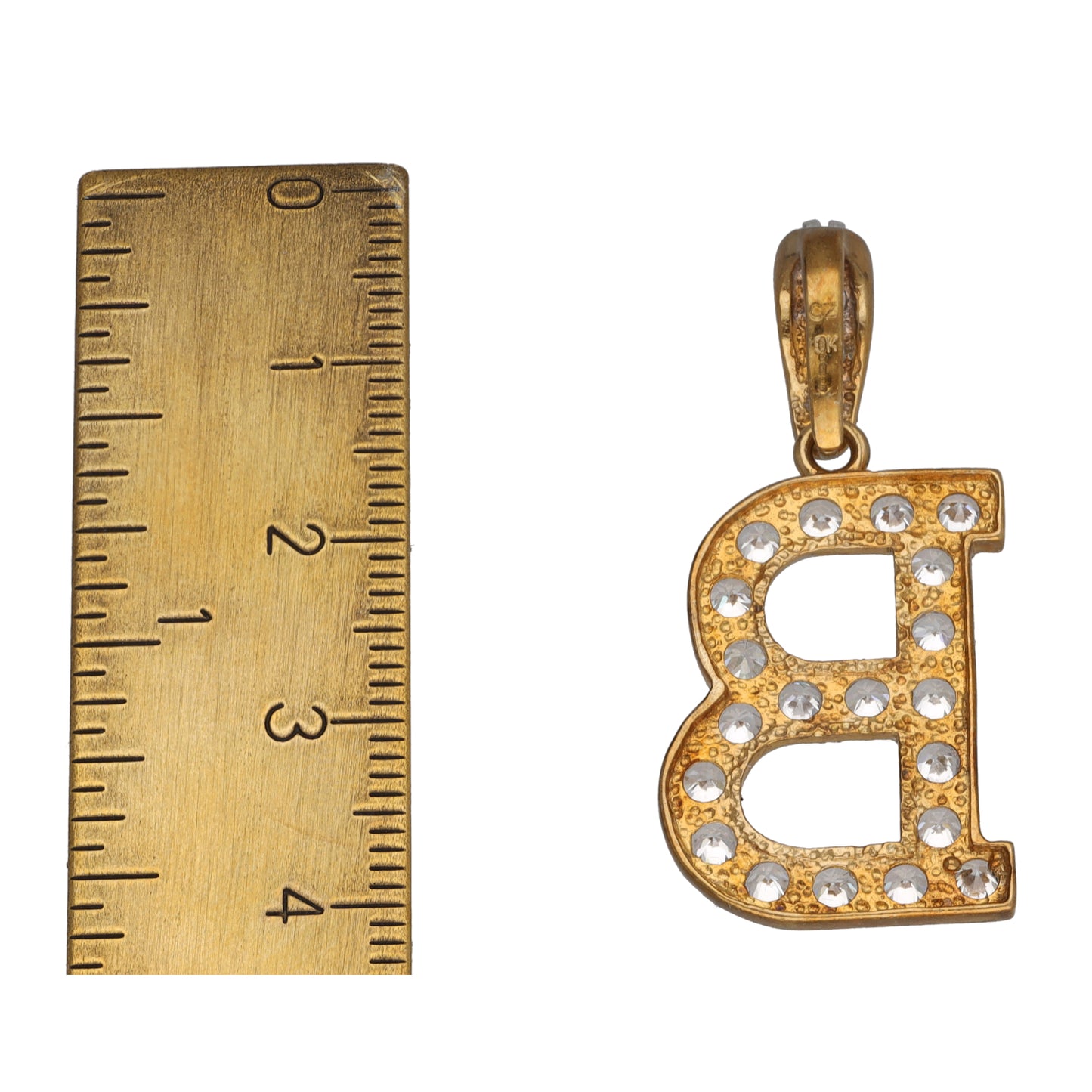 9ct Gold Cubic Zirconia Initial 'B' Pendant