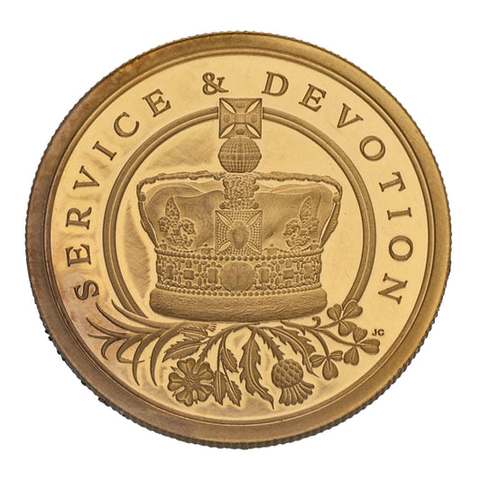 22ct Gold Queen Elizabeth II Service & Devotion Half Sovereign Coin 2022