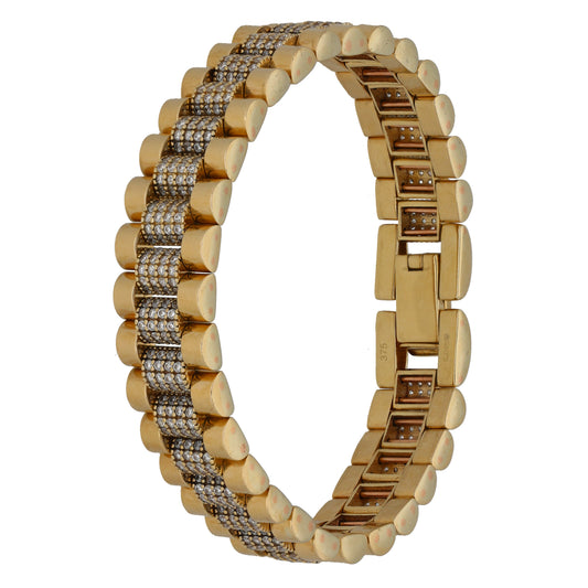9ct Gold Cubic Zirconia Fancy Stone Set Bracelet