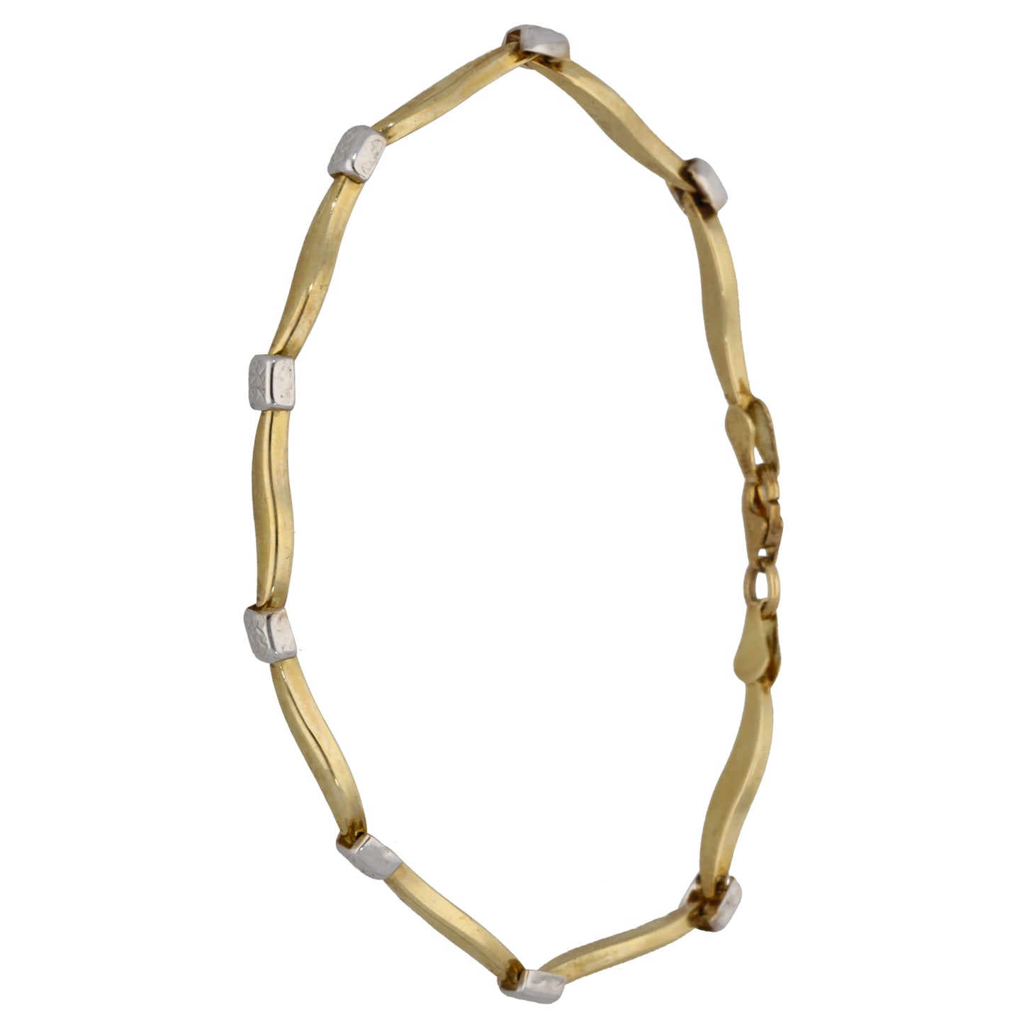 9ct Gold Amethyst & 0.06ct Diamond Fancy Stone Set Bracelet