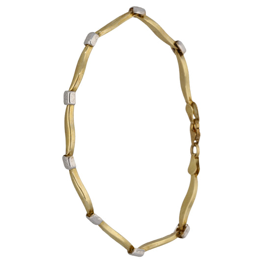 9ct Gold Amethyst & 0.06ct Diamond Fancy Stone Set Bracelet