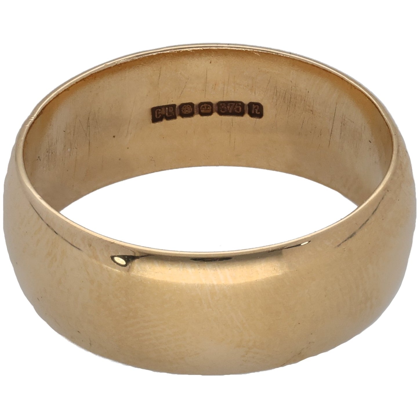 9ct Gold Plain Wedding Ring Size L