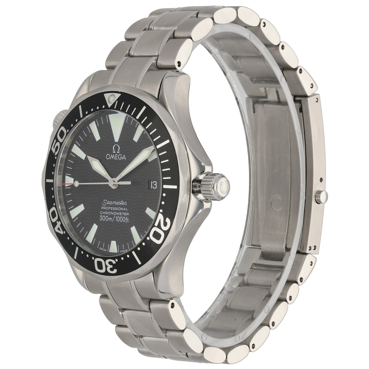 Omega Seamaster 2254.50.00, Black Dial, Stainless Steel, Front Angle Image