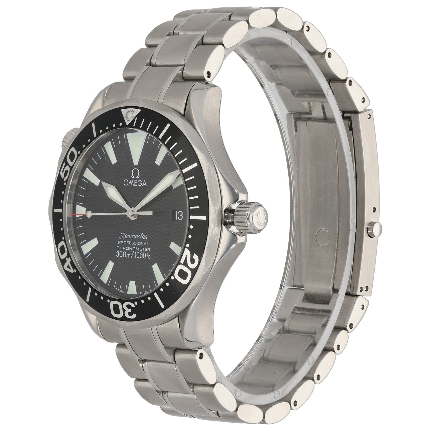 Omega Seamaster 2254.50.00, Black Dial, Stainless Steel, Front Angle Image