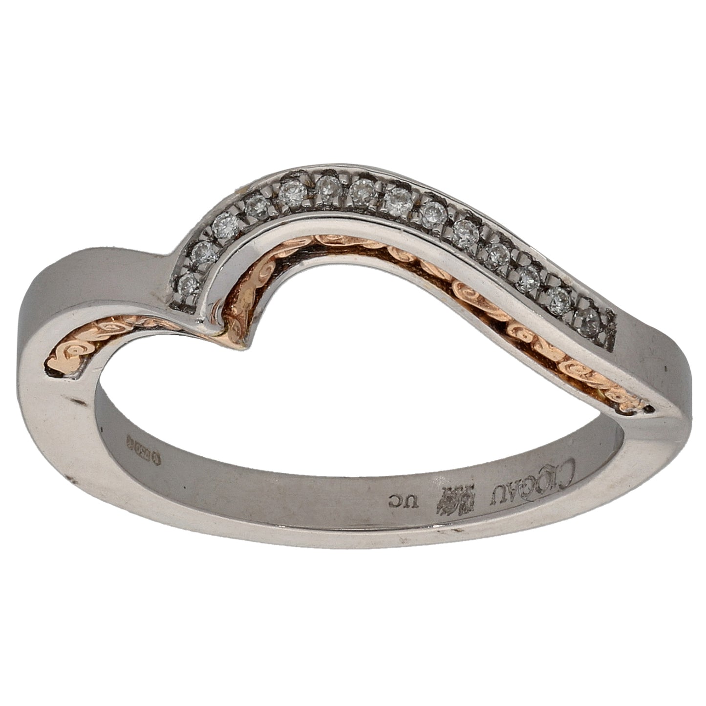 18ct Bi-Colour Gold 0.28ct Diamond Clogau Forever Fairytale Wedding Ring Size M