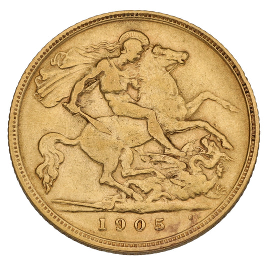 22ct Gold King George V Half Sovereign Coin 1905