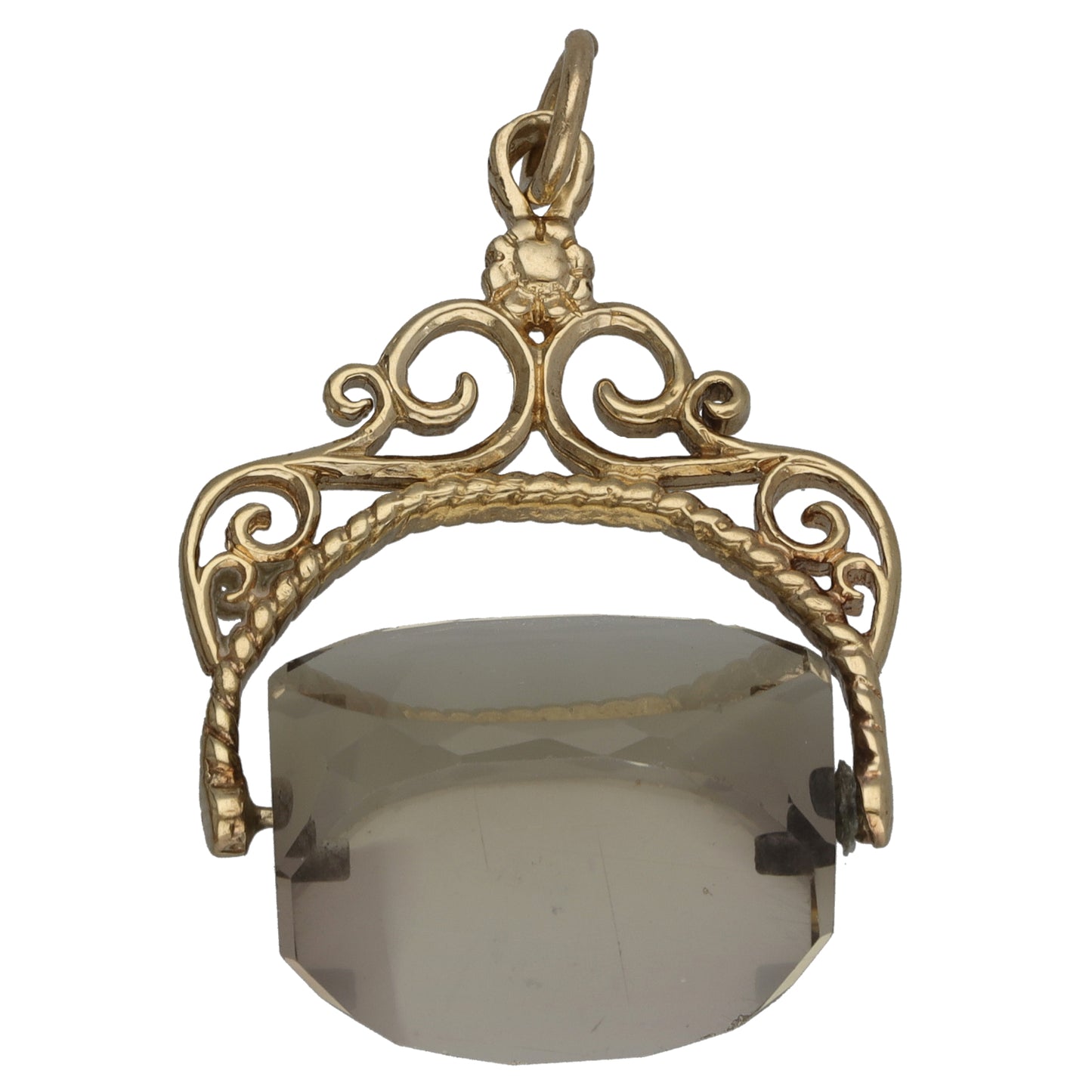 9ct Gold Smoky Quartz Fob Pendant