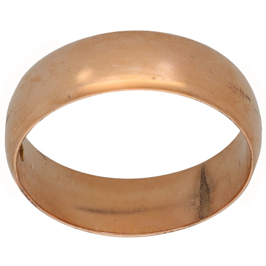 9ct Rose Gold Plain Wedding Ring Size P