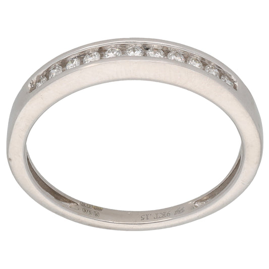 9ct White Gold 0.15ct Diamond Half Eternity Ring Size N