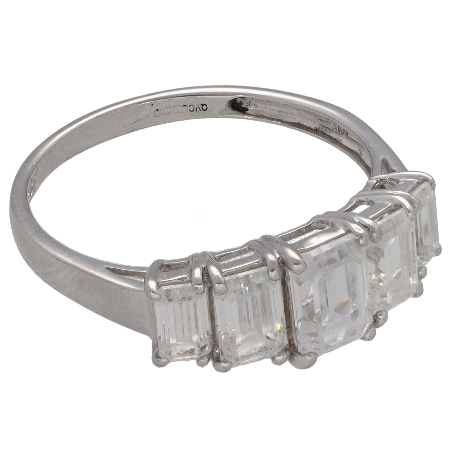 14ct White Gold Cubic Zirconia Half Eternity Ring Size U