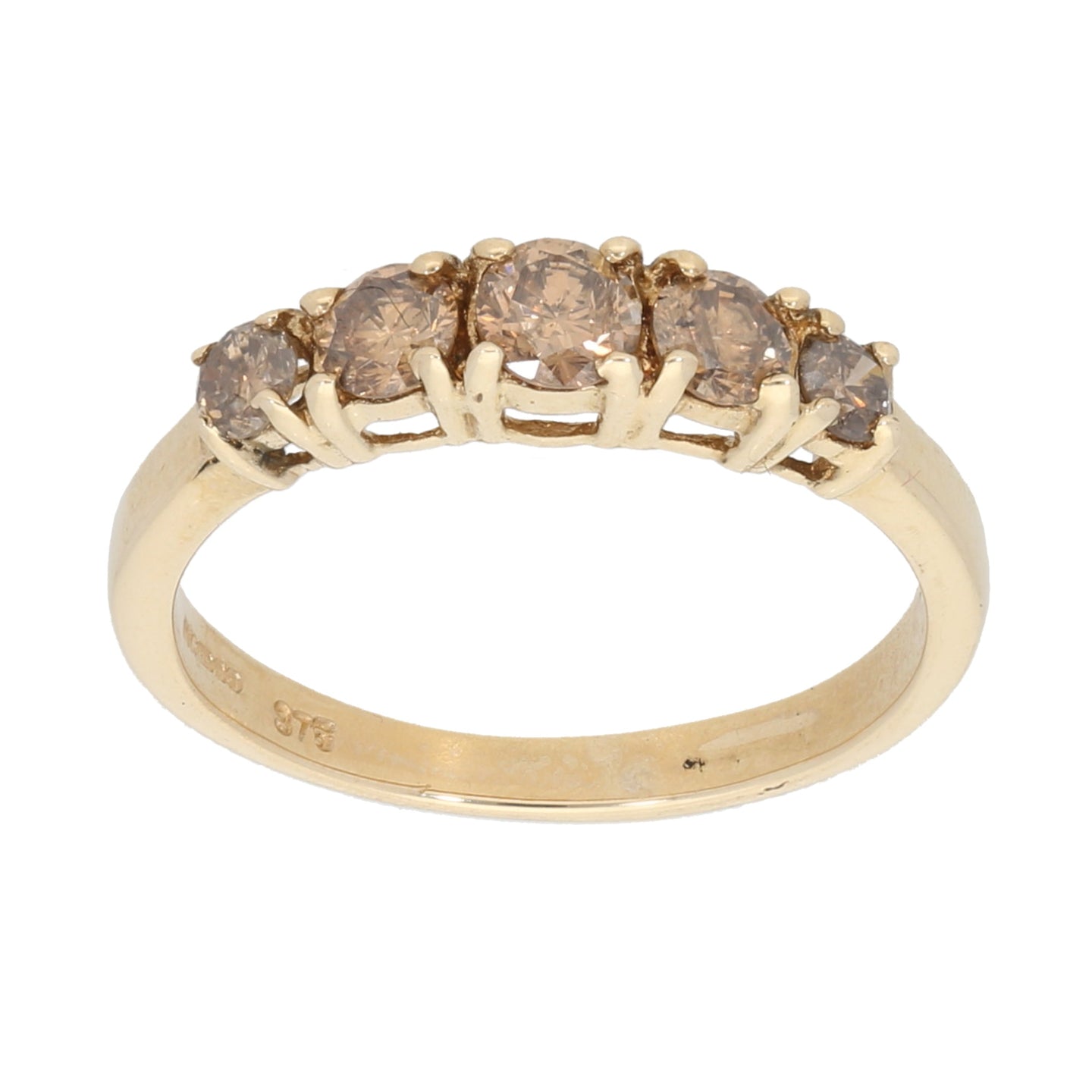 9ct Gold Diamond Half Eternity Ring Size P