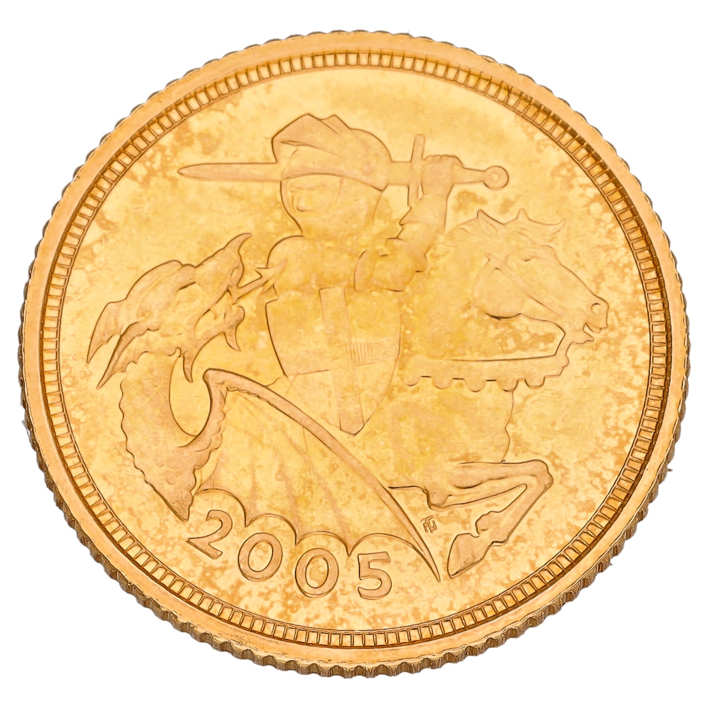 22ct Gold Queen Elizabeth II Half Sovereign Coin 2005