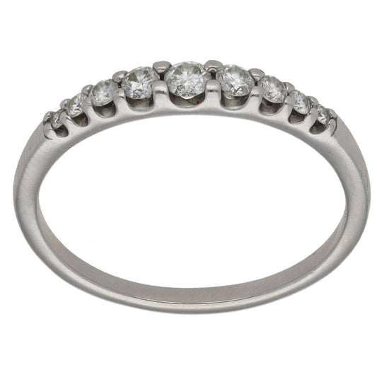9ct White Gold 0.33ct Diamond Half Eternity Ring Size S