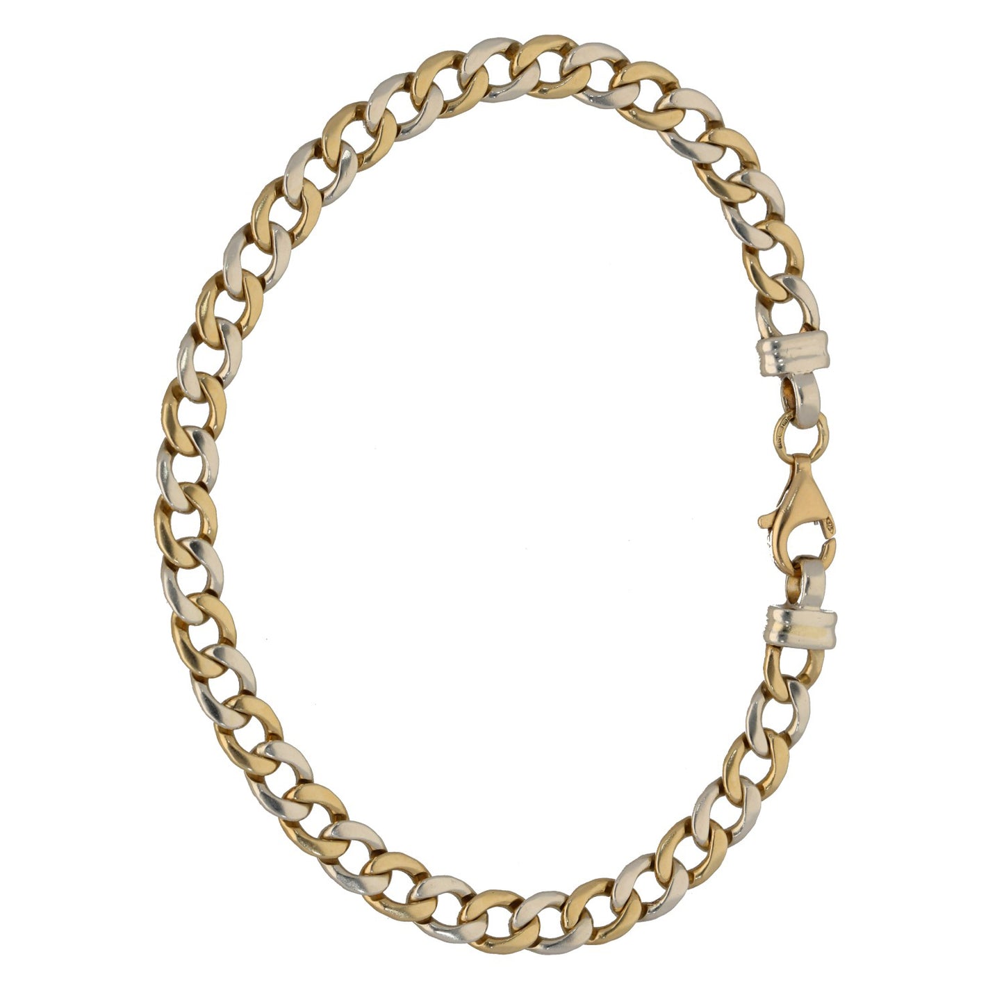 9ct Bicolour Gold Curb Bracelet