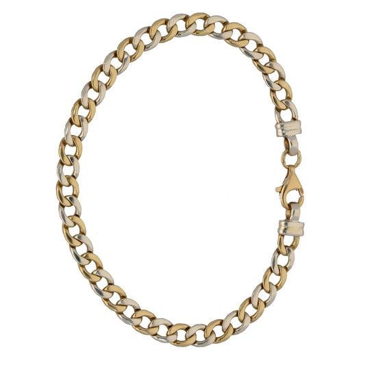 9ct Bicolour Gold Curb Bracelet