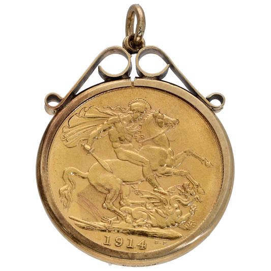 9ct Gold Full Sovereign Coin Pendant