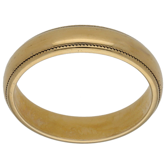 9ct Gold Patterned Wedding Ring Size K