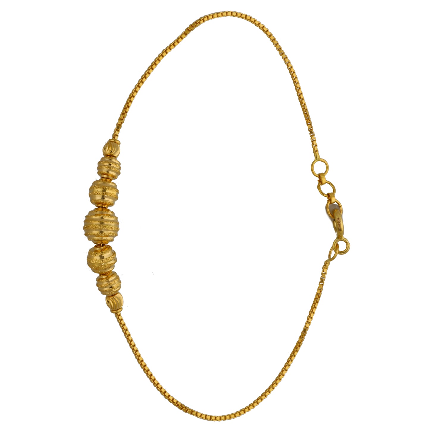 New 22ct Gold Fancy Bead Bracelet