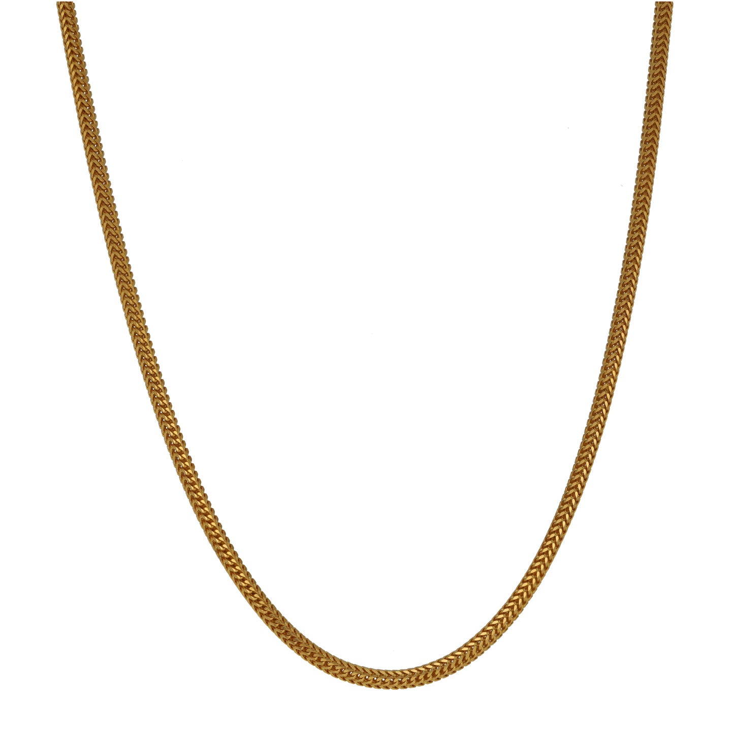 22ct gold rope-style chain necklace, 18 inch.