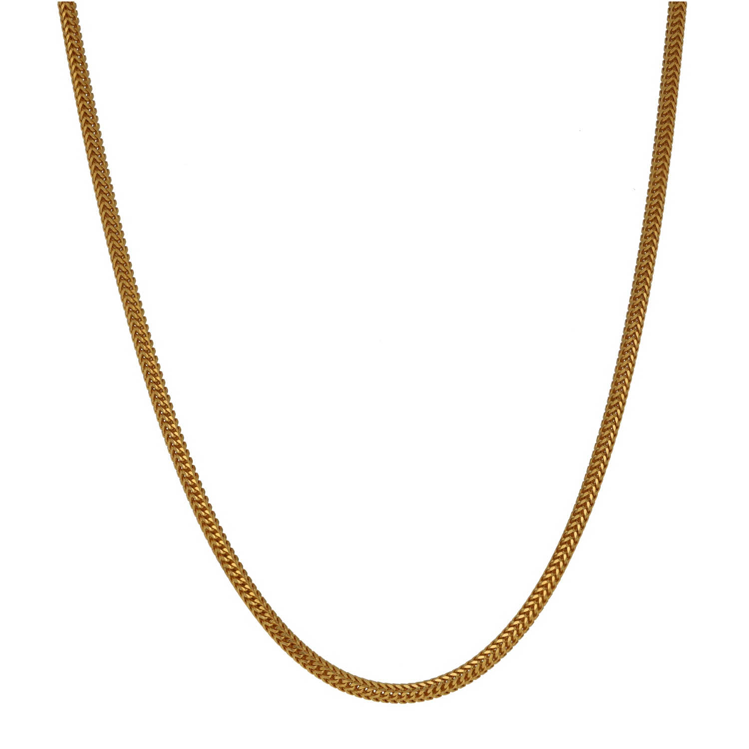22ct gold rope-style chain necklace, 18 inch.