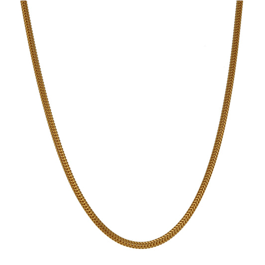 22ct gold rope-style chain necklace, 18 inch.
