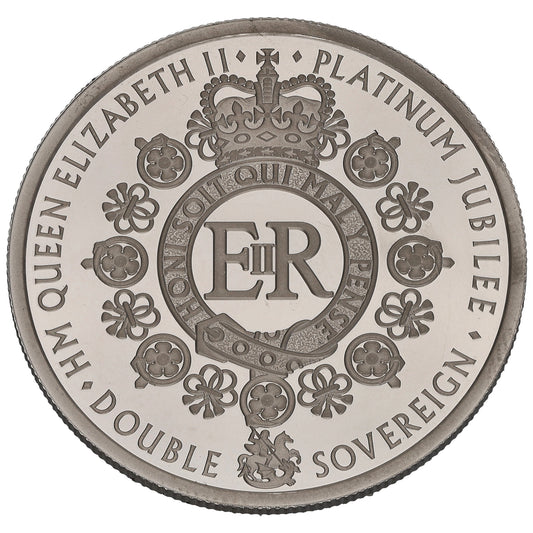 Platinum Queen Elizabeth II Platinum Jubilee Double Sovereign Coin 2022