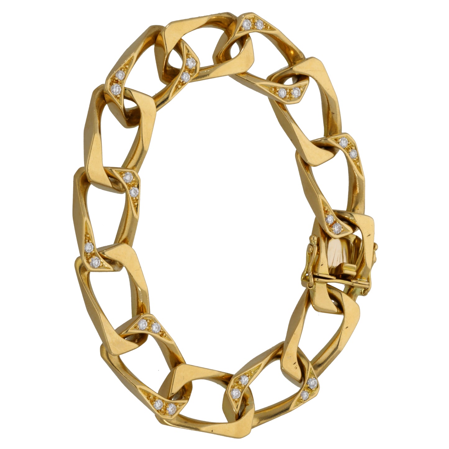 18ct Gold 0.72ct Diamond Curb Bracelet