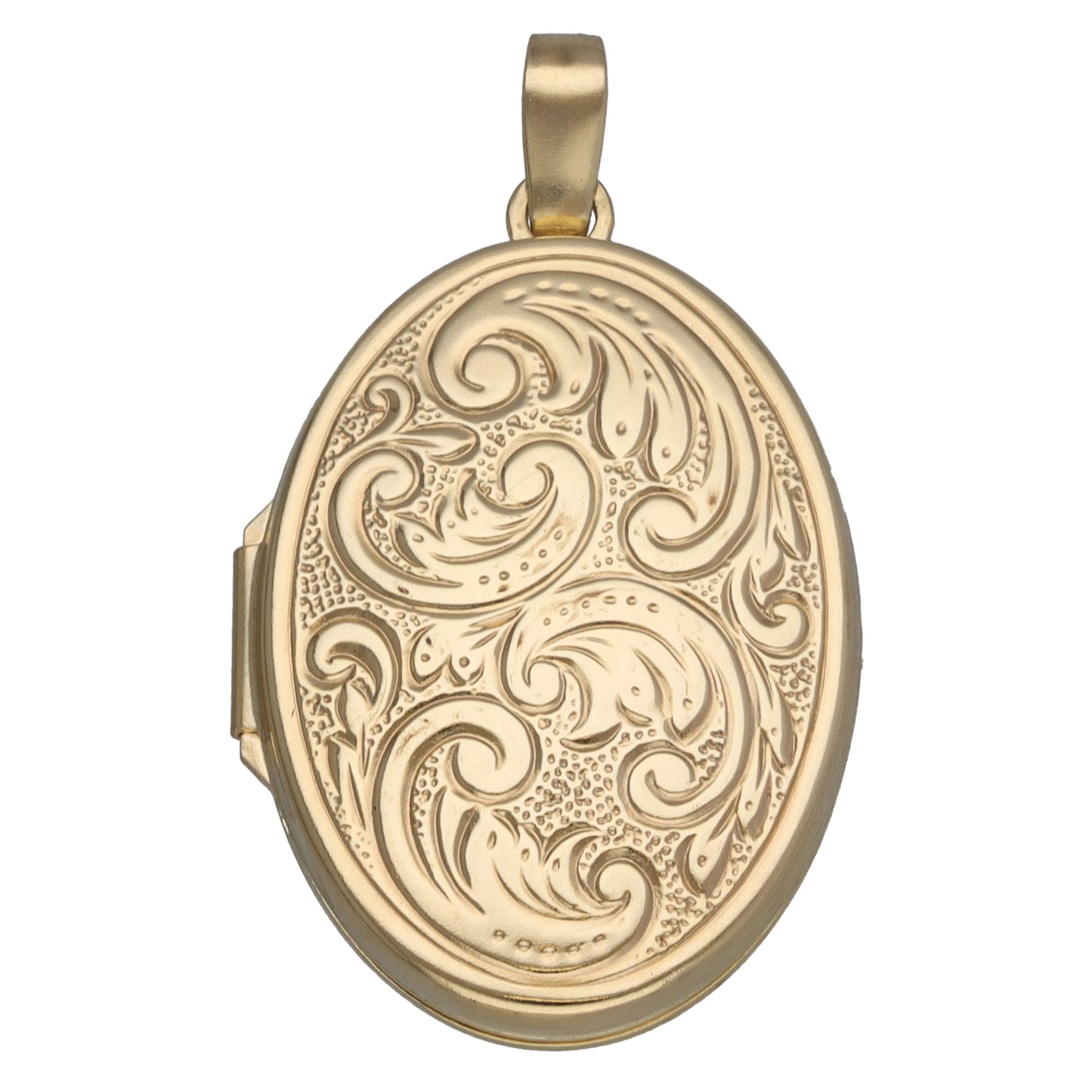 9ct Gold Patterned Locket Pendant