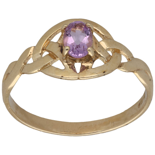 9ct Gold Amethyst Single Stone Ring Size T
