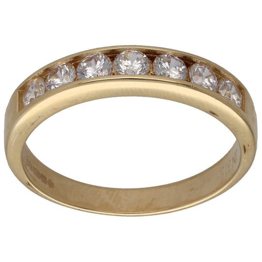 9ct Gold Cubic Zirconia Half Eternity Ring Size Q