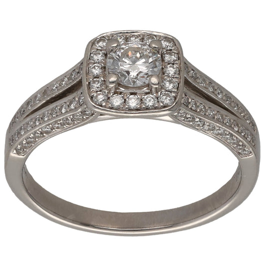 Platinum 0.51ct Diamond Dress/Cocktail Ring Size O