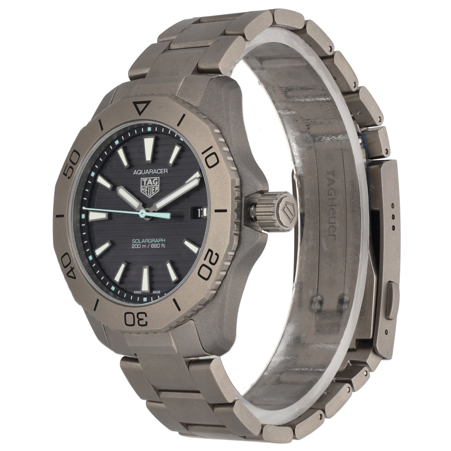 Tag Heuer Aquaracer Professional 200 Solargraph WBP1180 40mm Titanium Watch