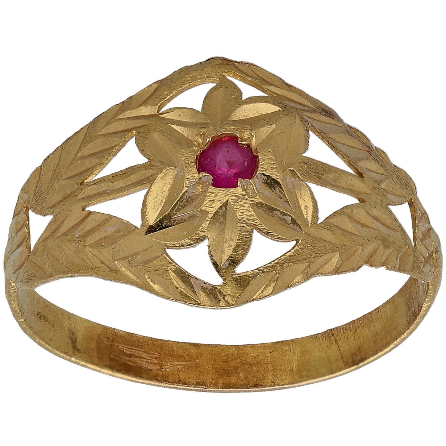 22ct Gold Imitation Single Stone Ring Size Q