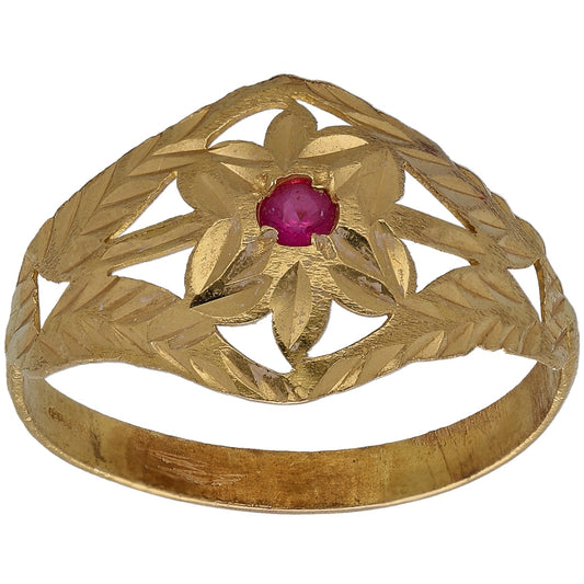 22ct Gold Imitation Single Stone Ring Size Q
