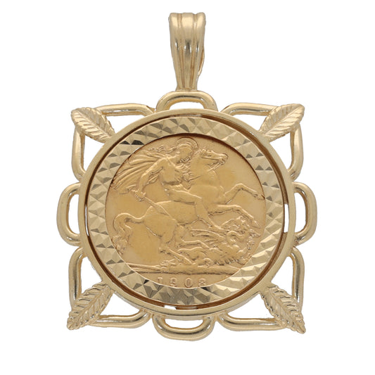 9ct Gold Half Sovereign Coin Pendant