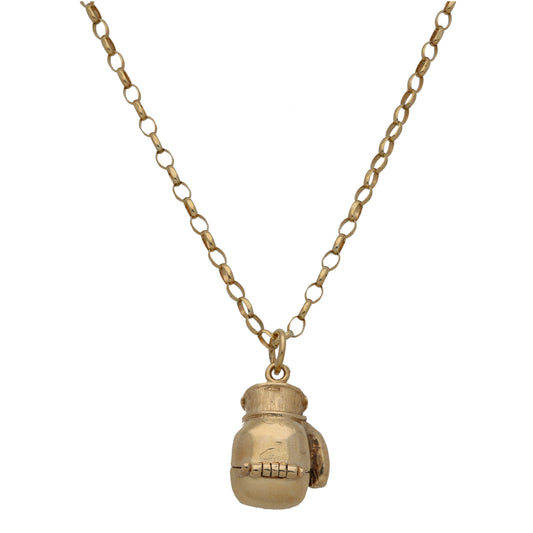 9ct Gold Boxing Glove Pendant With Chain