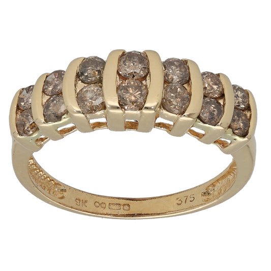 9ct Gold 0.66ct Diamond Dress/Cocktail Ring Size N