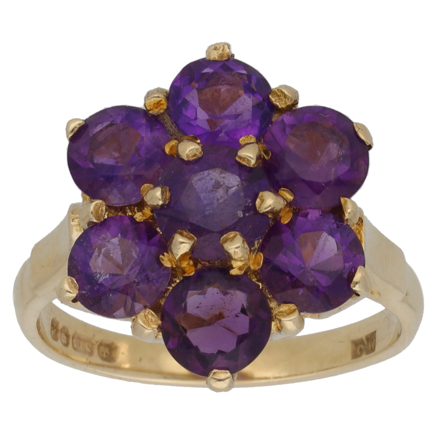 9ct Gold Amethyst Dress/Cocktail Ring Size O