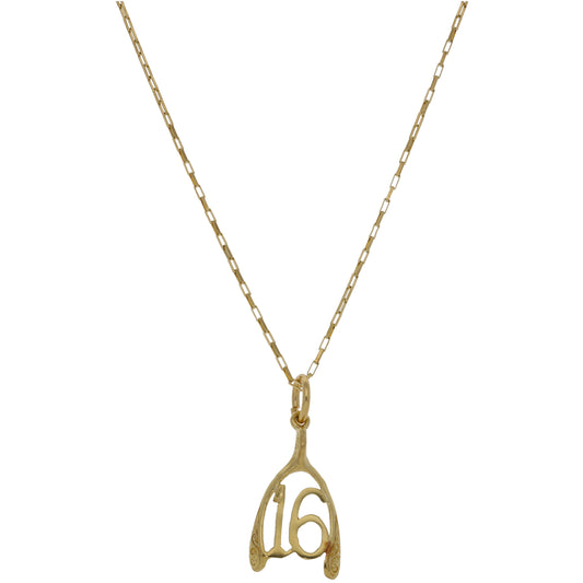 9ct Gold 16 Pendant With Chain