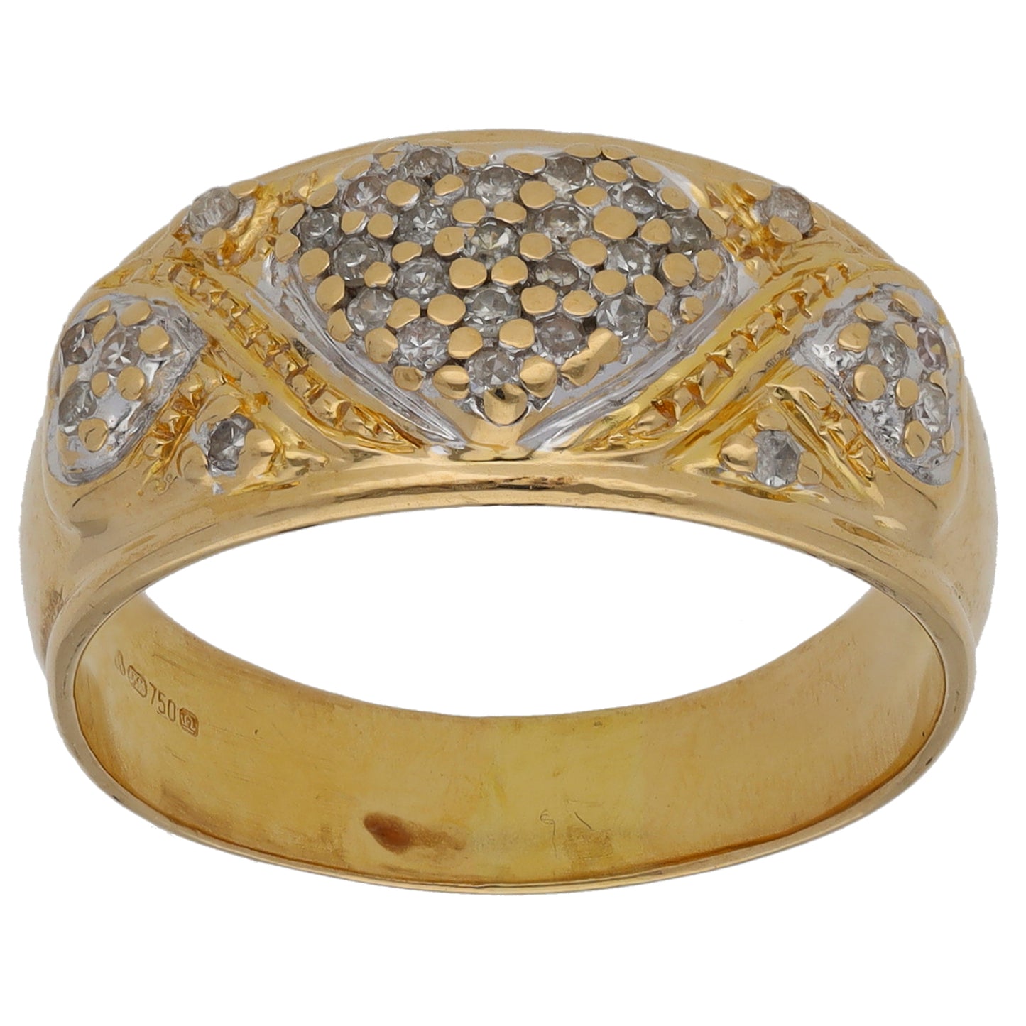 18ct Gold 0.25ct Diamond Dress/Cocktail Ring Size Q